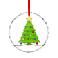 Glass Circular Ornament Pendant -Christmas Tree