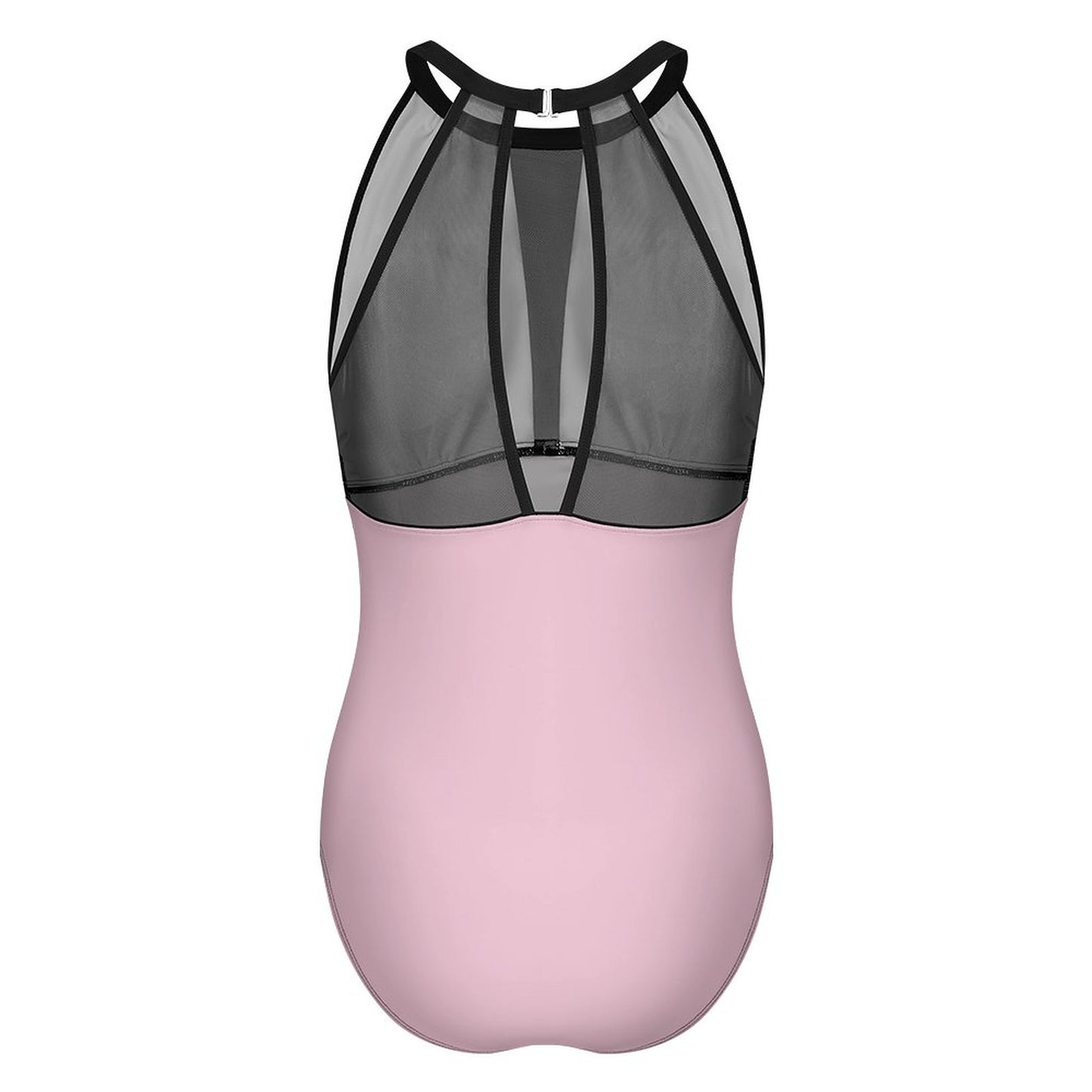 Sheer Mesh One-Piece Swimsuit Light Pink