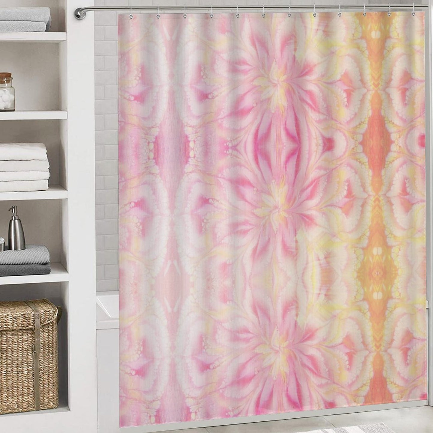 Shower Curtain Set with 3 Rugs