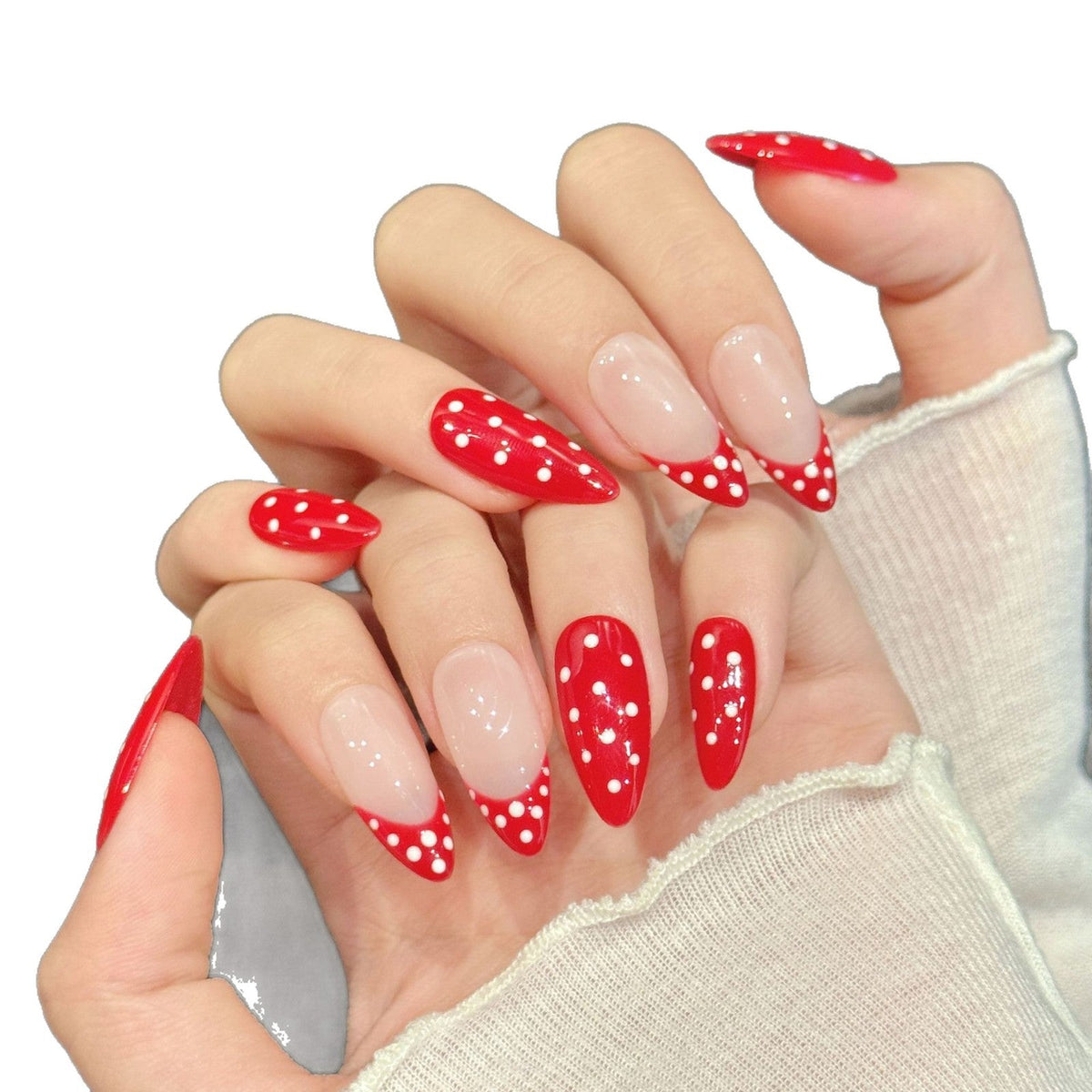 Red Polka Dot Cute Retro Press On Nails – Image 4