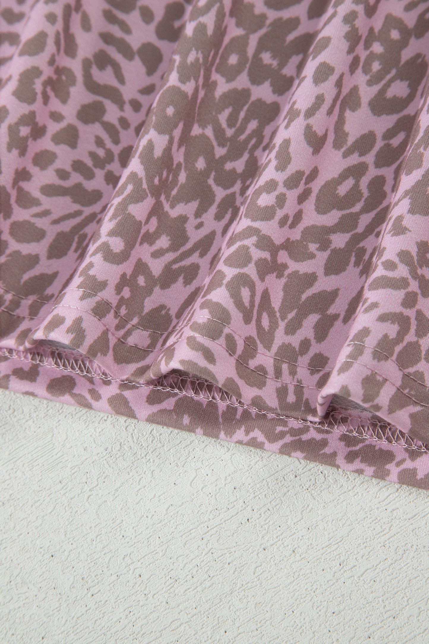 Pink Leopard Retro Studded Star Patch Loose Tee