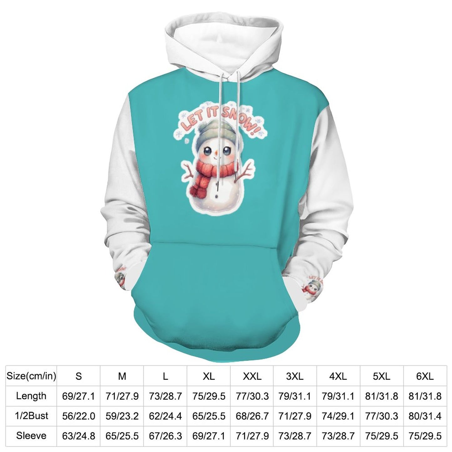 Let it Snow  Hoodie with Double-layer Cap