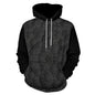 Black Pattern Unisex Cool Hoodie with Double-layer Cap