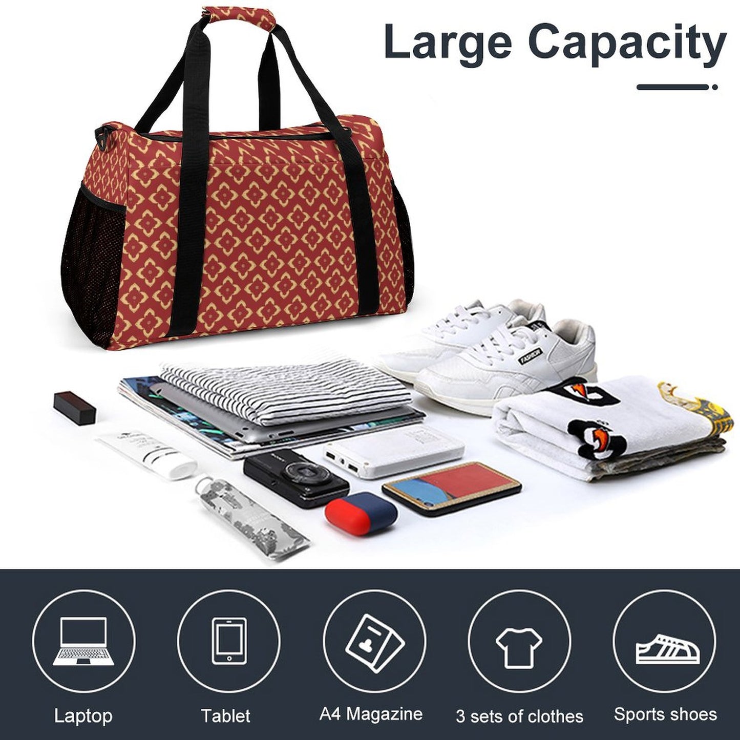 Travel Duffel Bag - Red