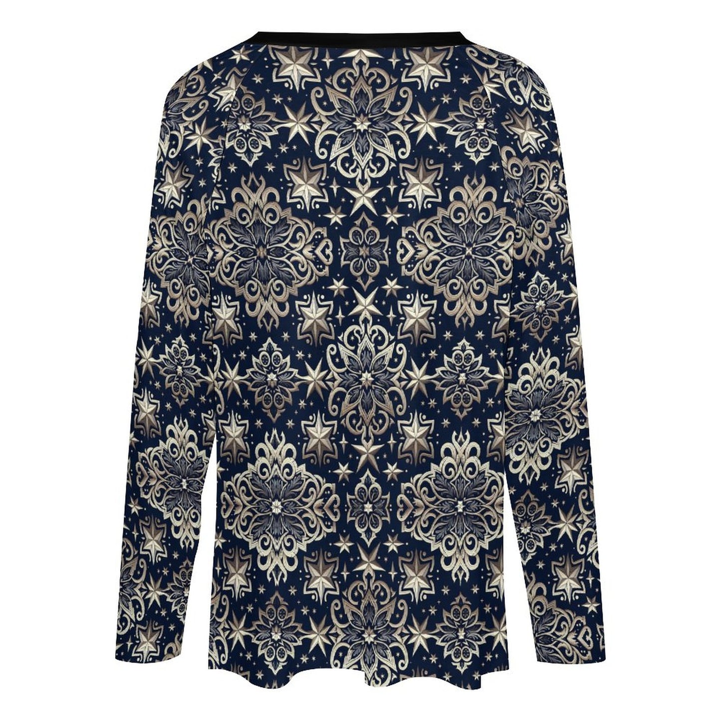 V-neck Loose Long Sleeve T-shirt