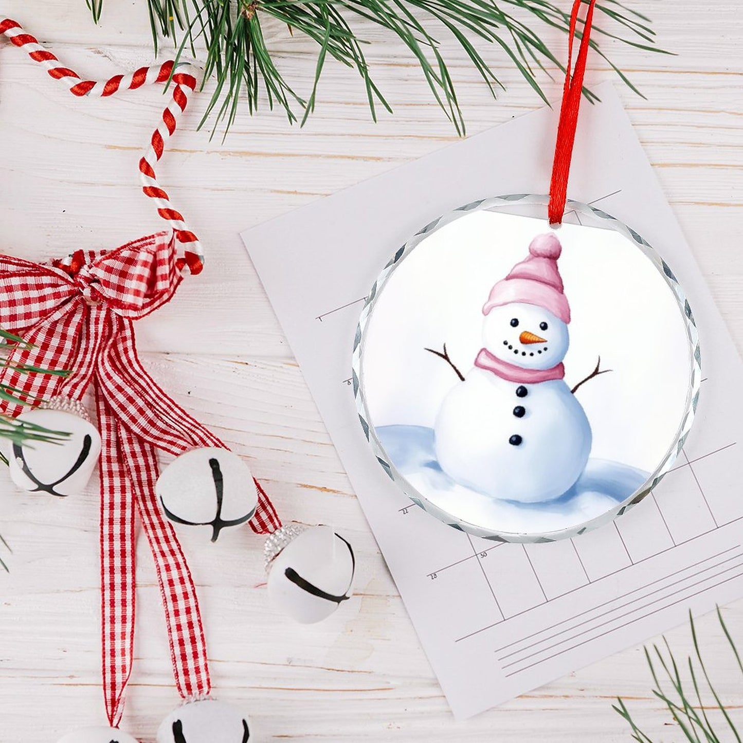 Glass Circular Ornament Pendant