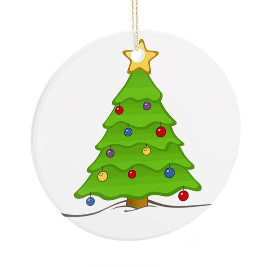 Round Ceramic Christmas Ornament (Matte Surface)