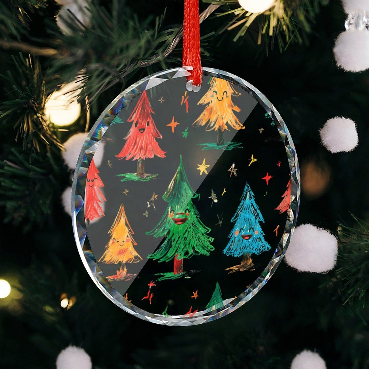 Glass Circular Ornament Pendant