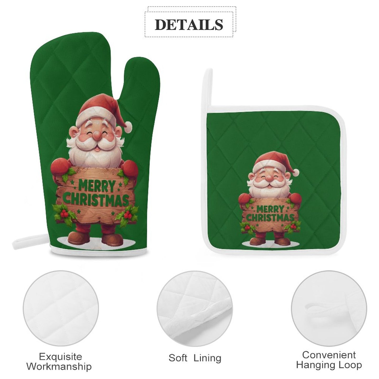 Oven Mitts & Pot Holder Set of 3 (Multi-image Splicing)