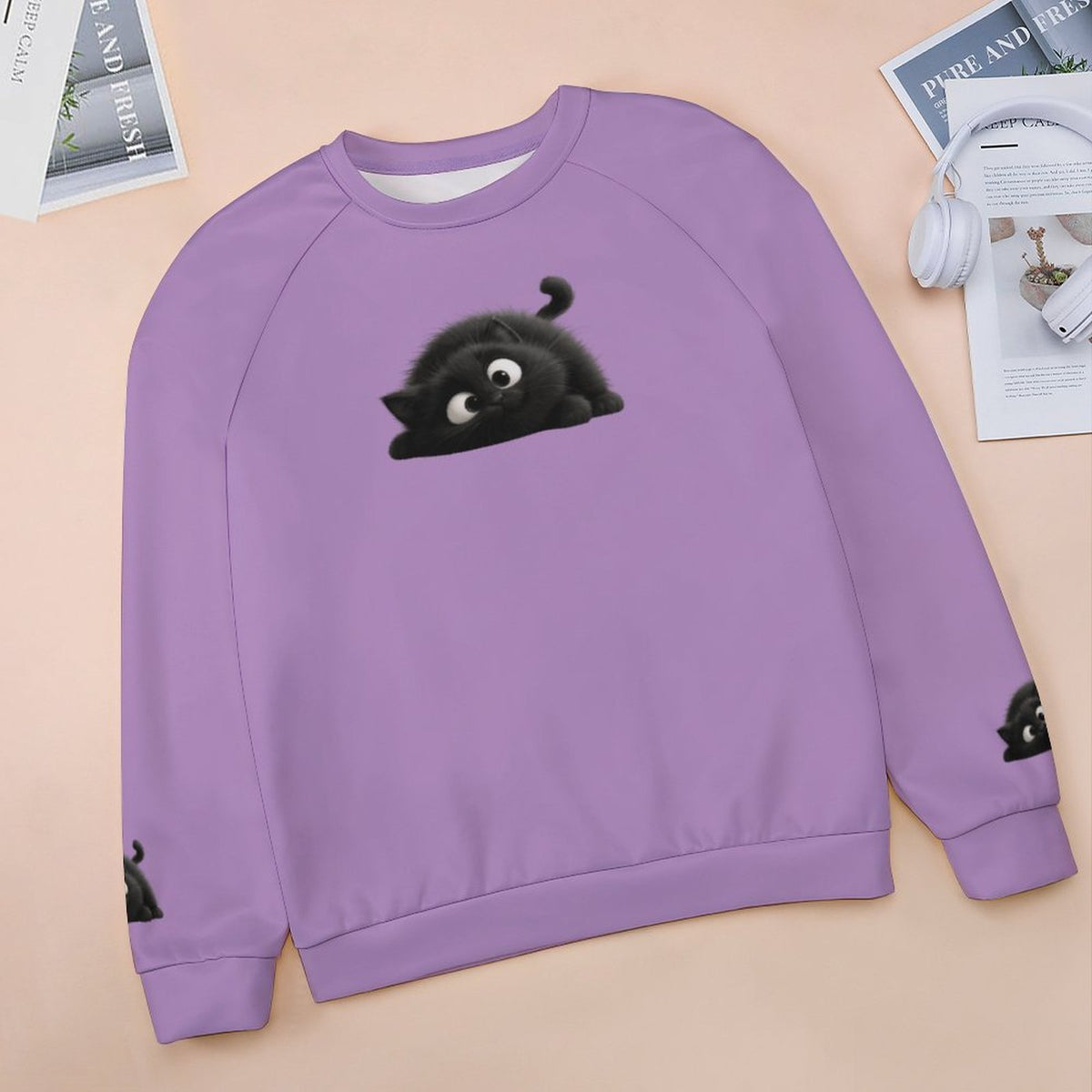 Cat Sweatshirt Designs Raglan Style