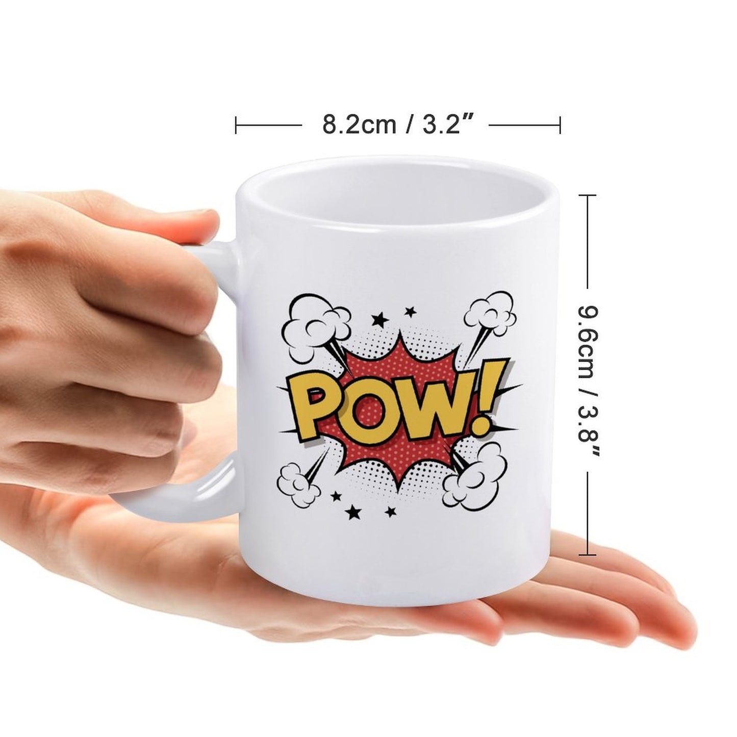 14oz White Ceramic Mug with Handle
