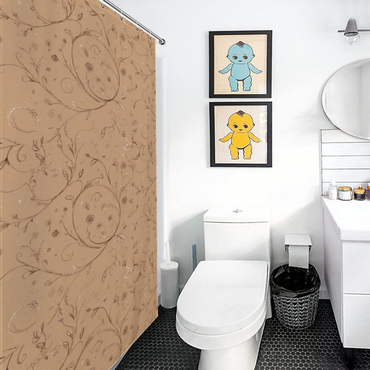 Brown shower curtain