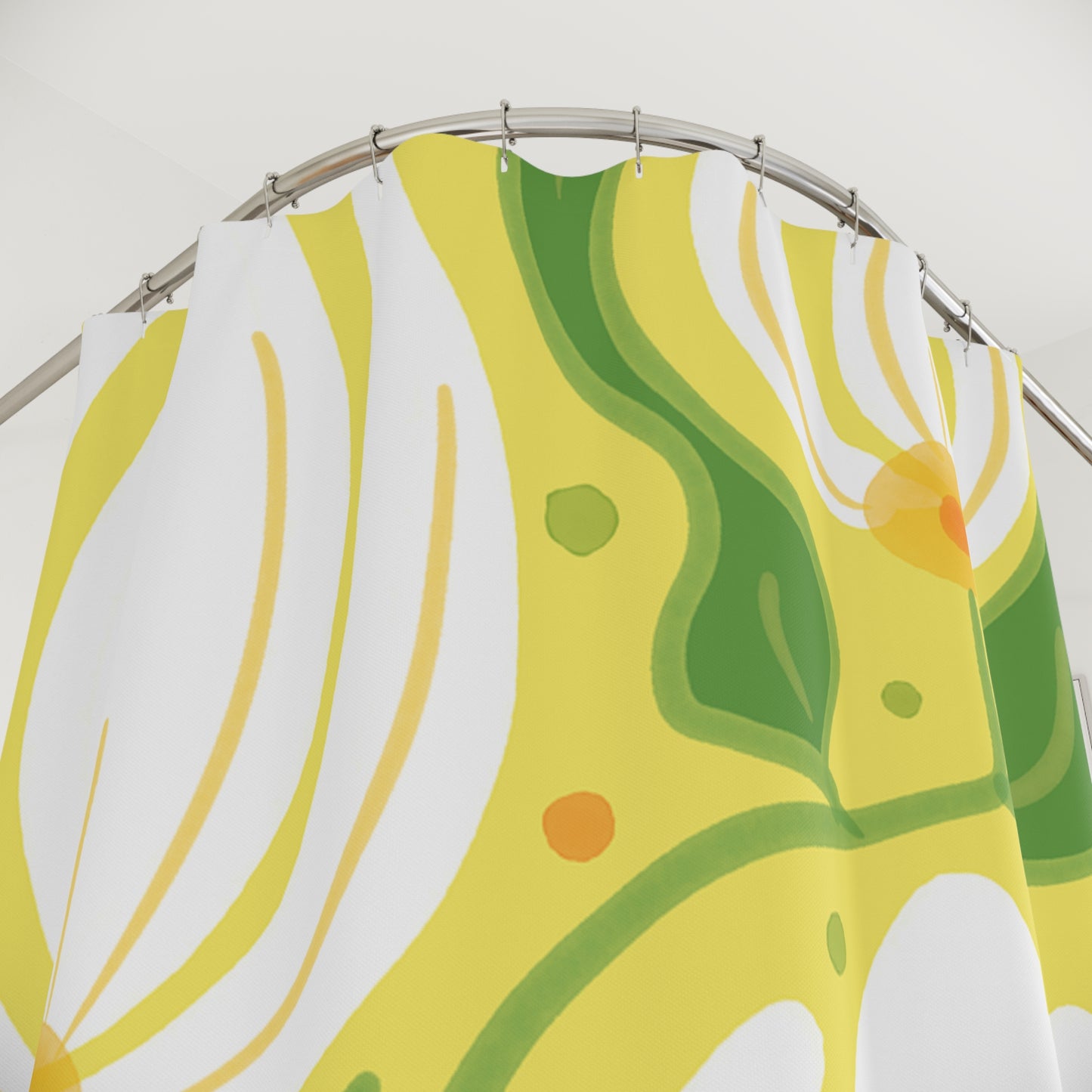 Bright Floral Shower Curtain, Boho Bathroom Decor, Vibrant Home Accessories, Spring-Inspired Shower Panel, Cheerful Gift Idea