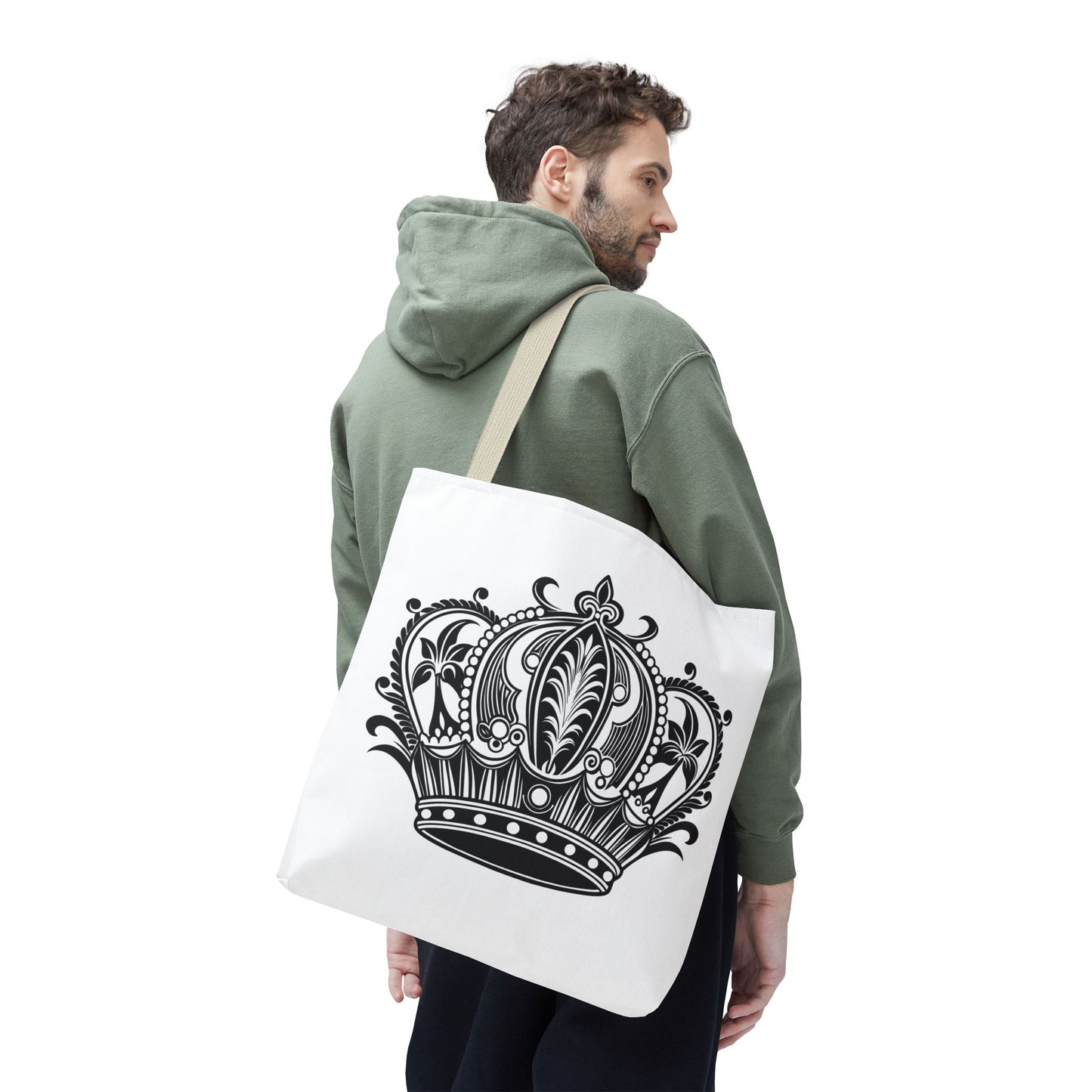 Crown Design Tote Bag, Royal Style Shopping Tote, Chic Grocery Bag, Gift for Her, Fashionable Accessories