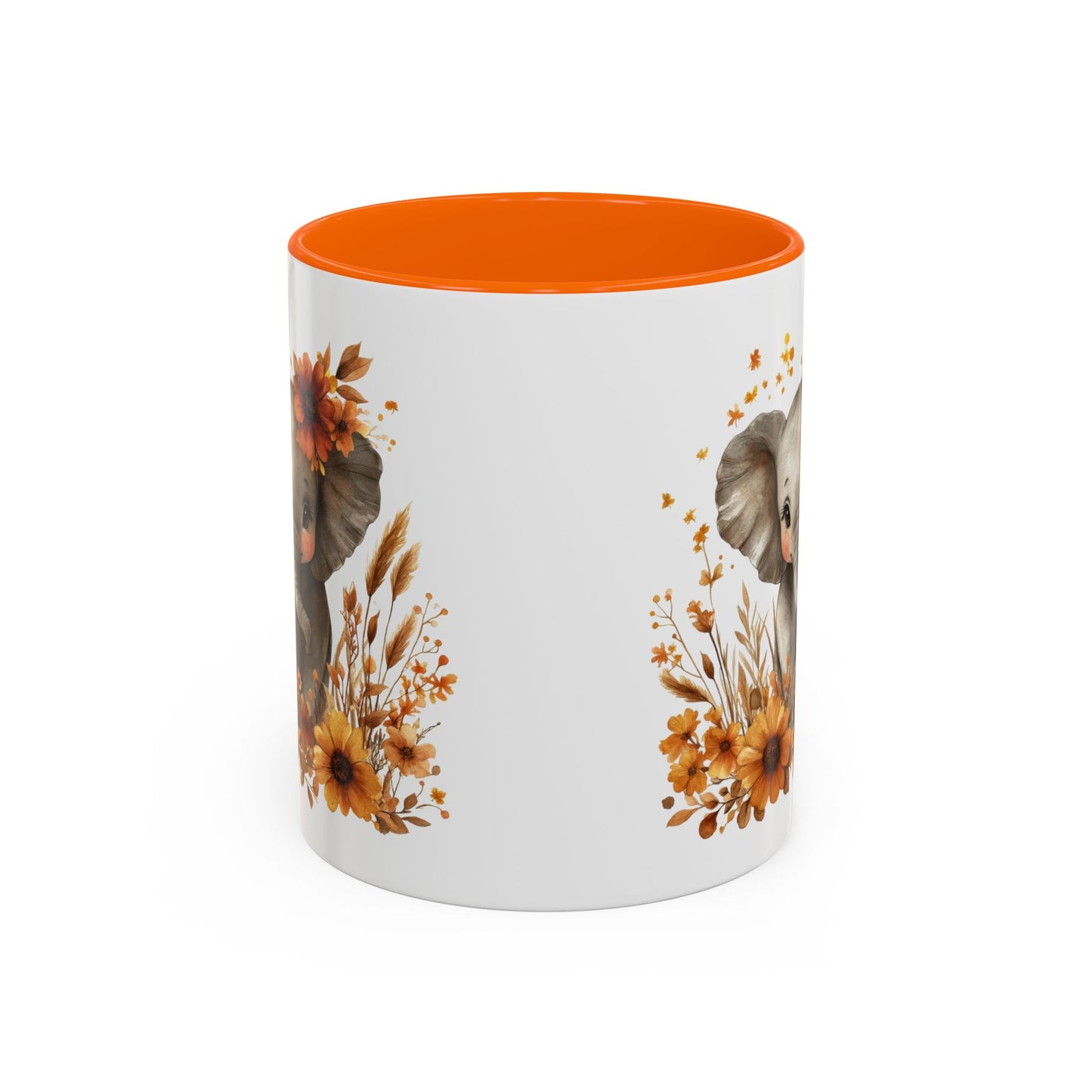 Adorable Elephant Floral Coffee Mug, Cute Animal Mug, Coffee Lover Gift, Kids Mug, Baby Shower Decor