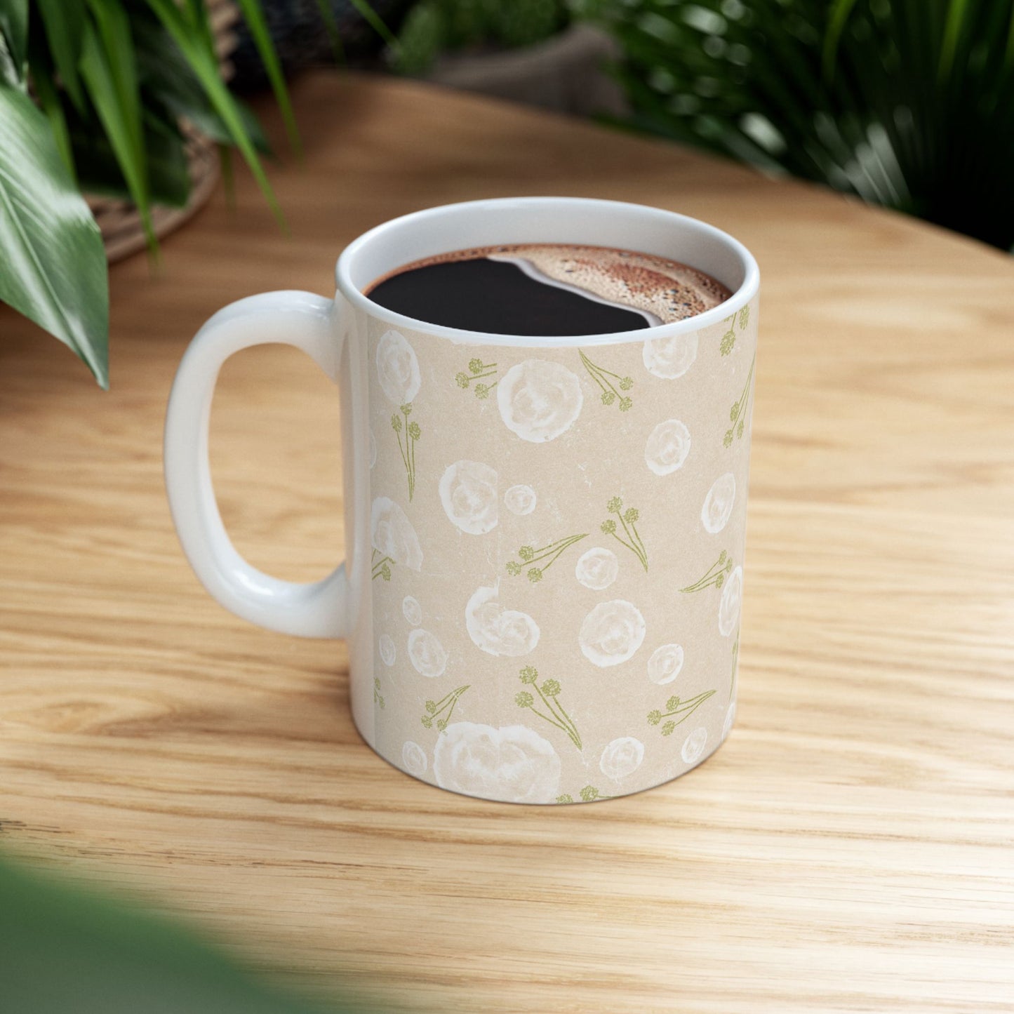 Floral Ceramic Mug - Perfect for Tea or Coffee, Gift for Her, Home Décor, Cozy Vibes, Mothers Day, Birthday