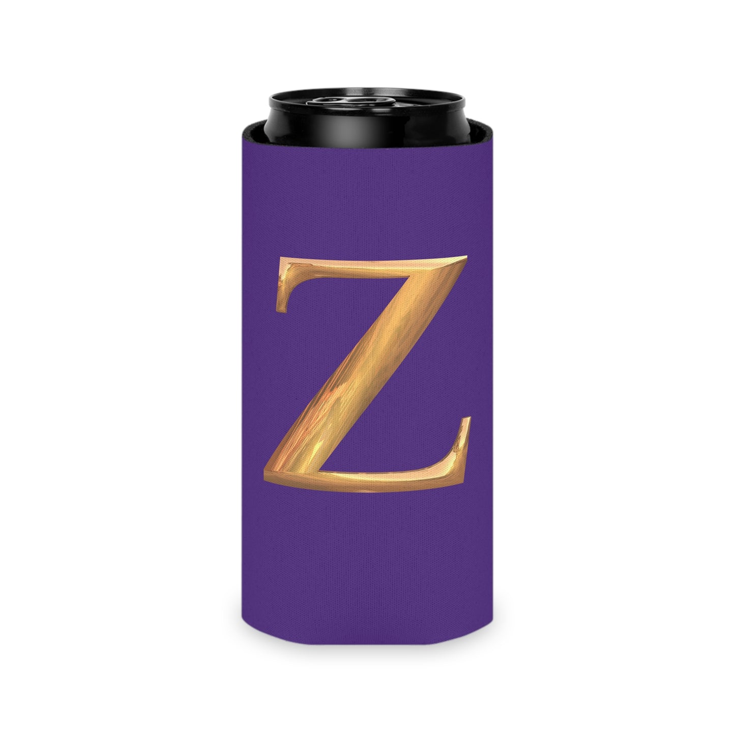 Stylish Monogram Z Can Cooler | Personalized Gift, Party Favor, Tailgate Gear, Outdoor Events, Custom Drink Holder