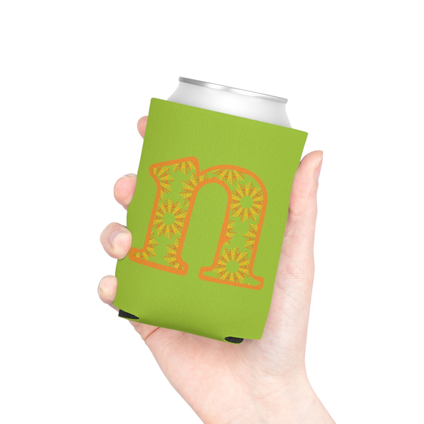 Vibrant Initial Can Cooler, Personalized Party Favor, Summer BBQ Accessory, Custom Drink Sleeve, Gift for Him/Her