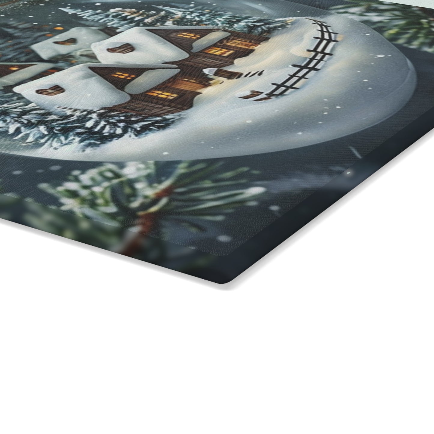 Christmas Ornament Glass Cutting Board — Merry Christmas Holiday Kitchen Decor