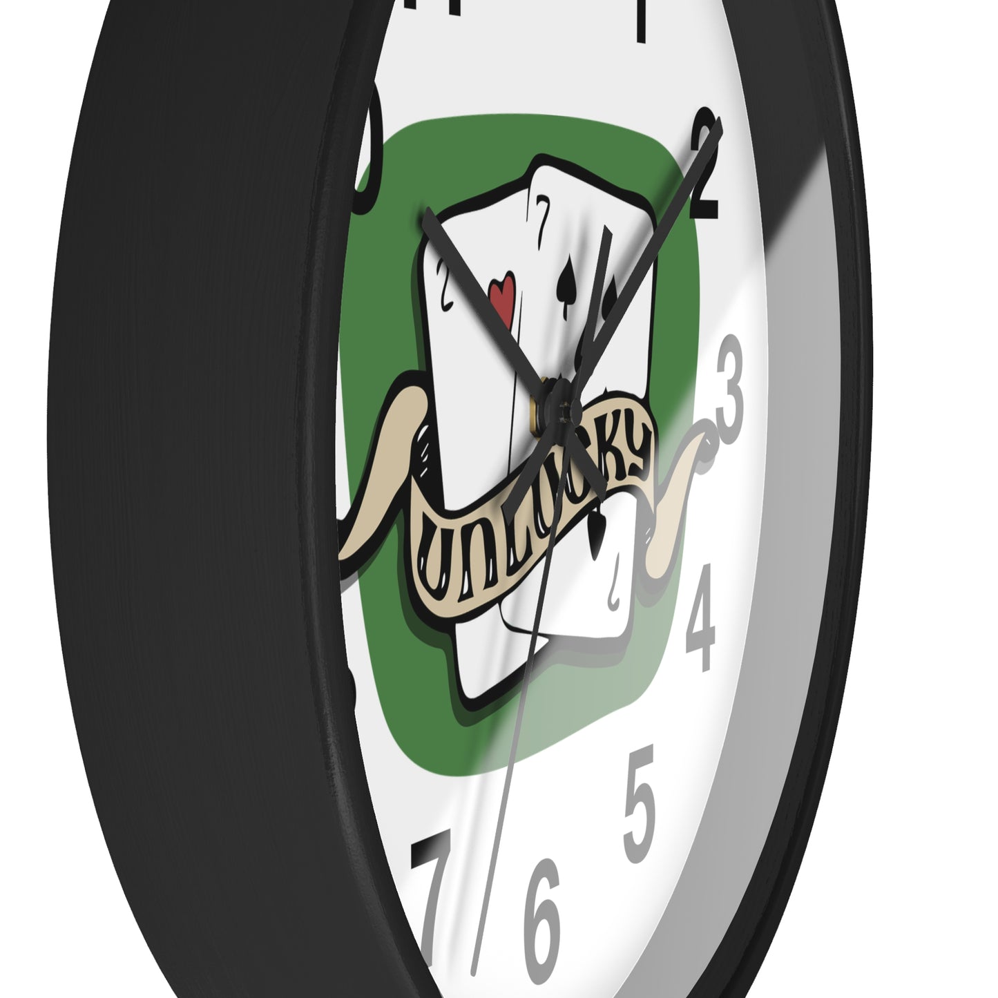 Vintage Playing Cards Wall Clock | Unlucky Tattoo Style Poker Design