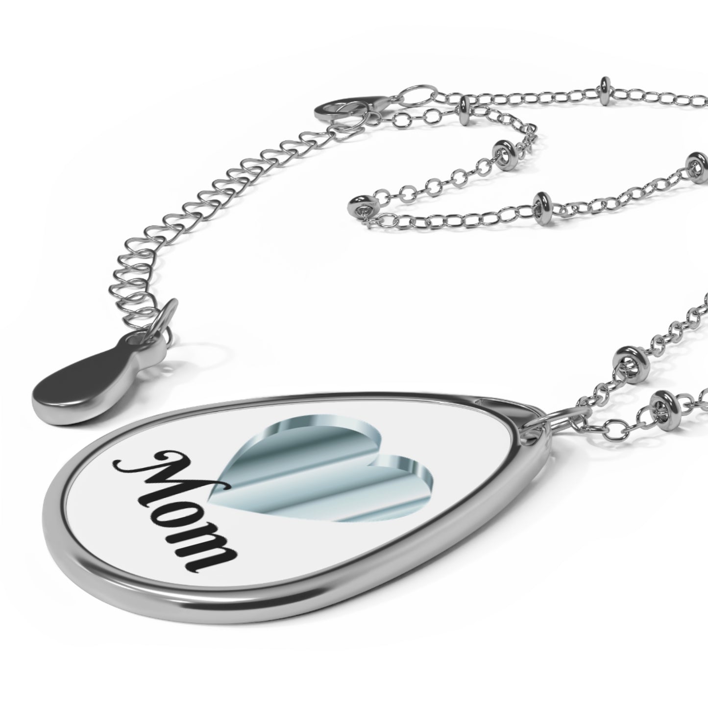 Elegant Mom Oval Necklace, Personalized Jewelry Gift, Mother's Day Gift, Heart Necklace, Family Necklace