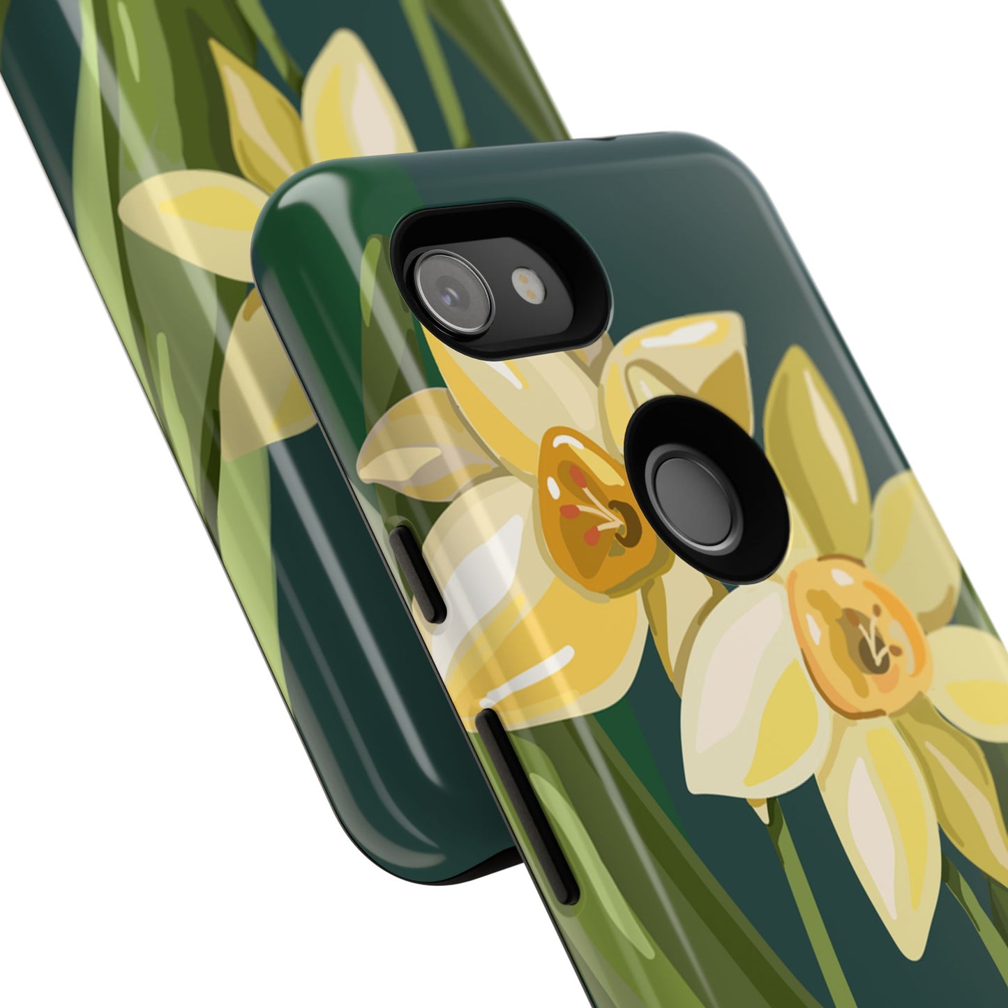 Floral Phone Case - Yellow Daffodil Design, Tough Phone Cover, Spring Decor, Floral Gift, Nature-Inspired Accessories
