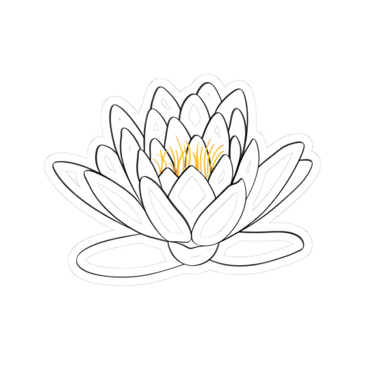 Elegant Lotus Flower Kiss-Cut Stickers, Aesthetic Laptop Decals, Floral Decor, Gift for Botanists, Wall Art, Journal Accessories