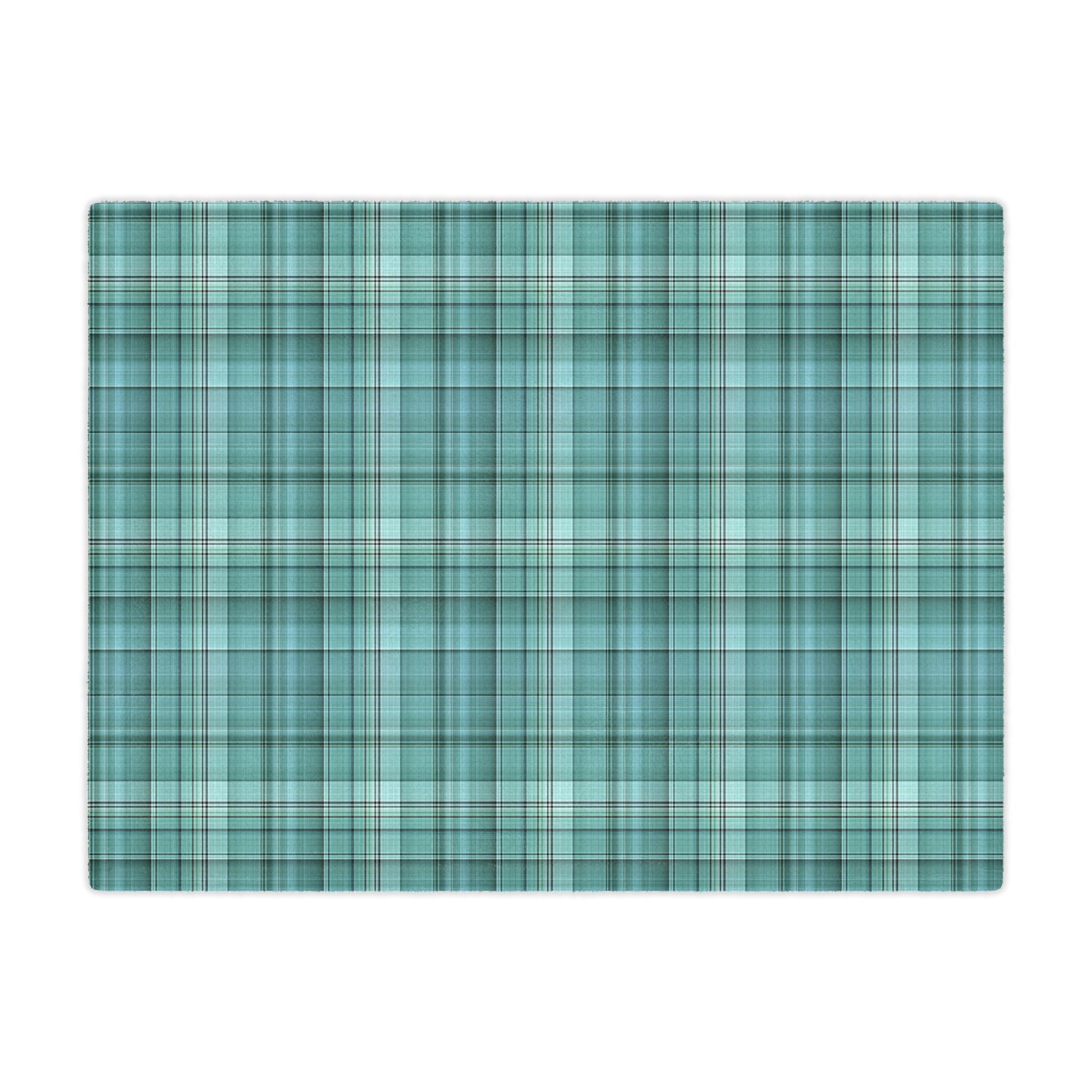 Teal Plaid Minky Blanket — Soft Cozy Plaid Throw for Home, Travel & Gifts