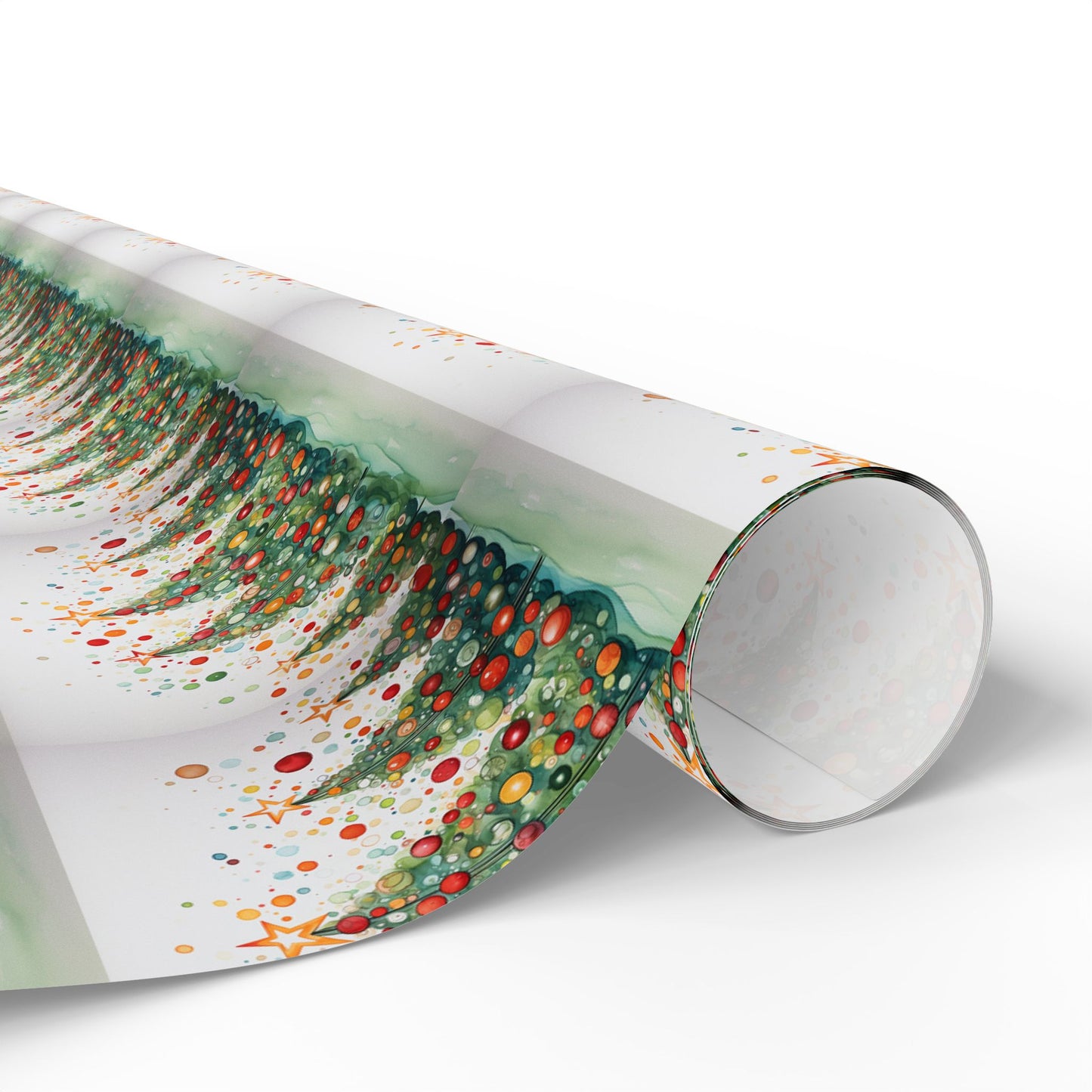 Christmas Tree Confetti Wrapping Paper Roll — Festive Holiday Gift Wrap