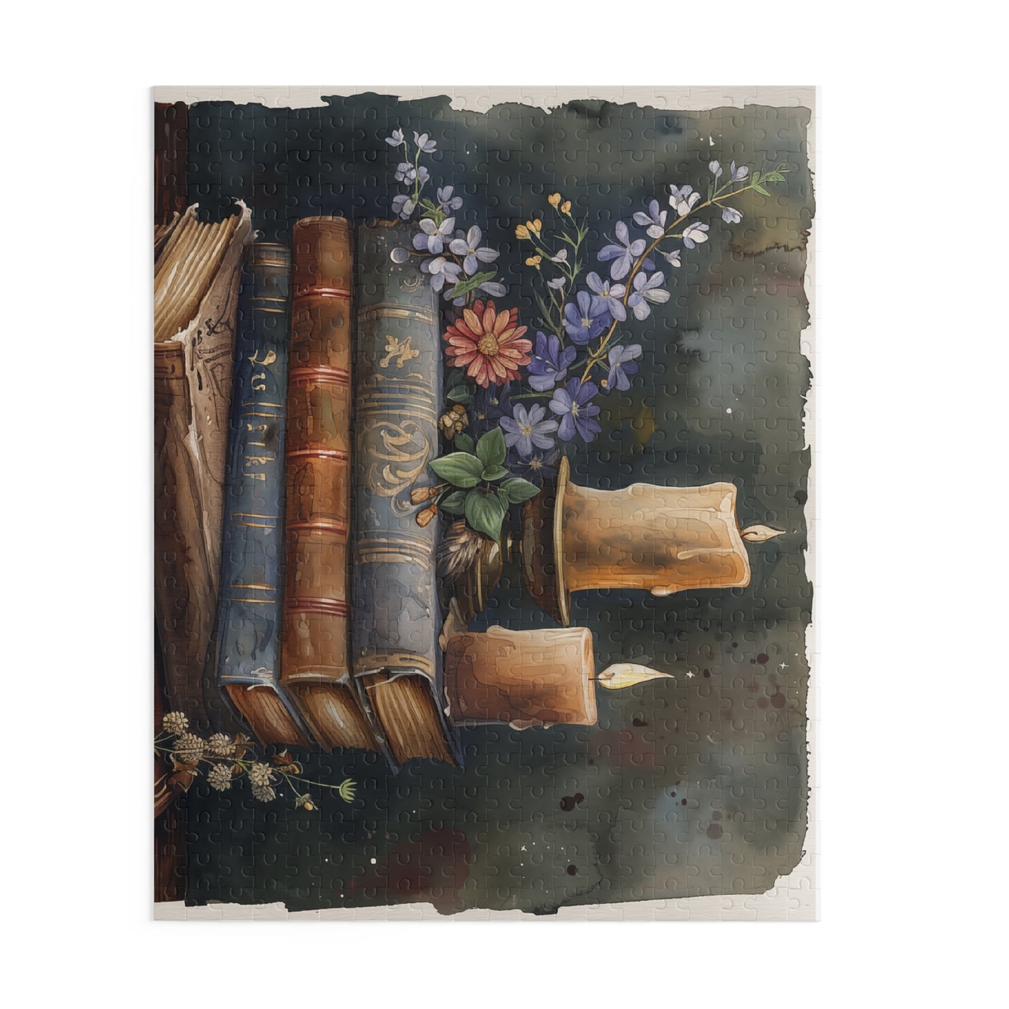Cozy Candlelit Books Puzzle - Perfect Gift for Book Lovers, Family Activity, Home Decor, Relaxation, Fun Challenges