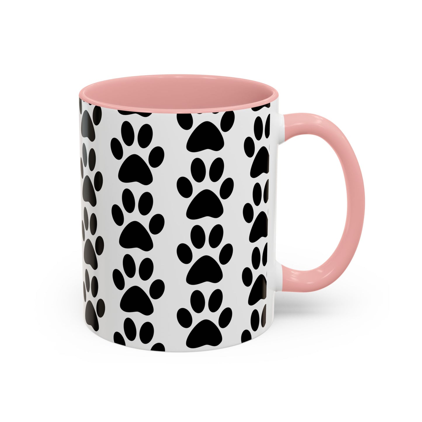 Paw Print Accent Coffee Mug - Dog Lover Gift, Black and White Pet Mug, Cute Animal Decor, Personalized Pet Owner Present, Coffee Tea Cup