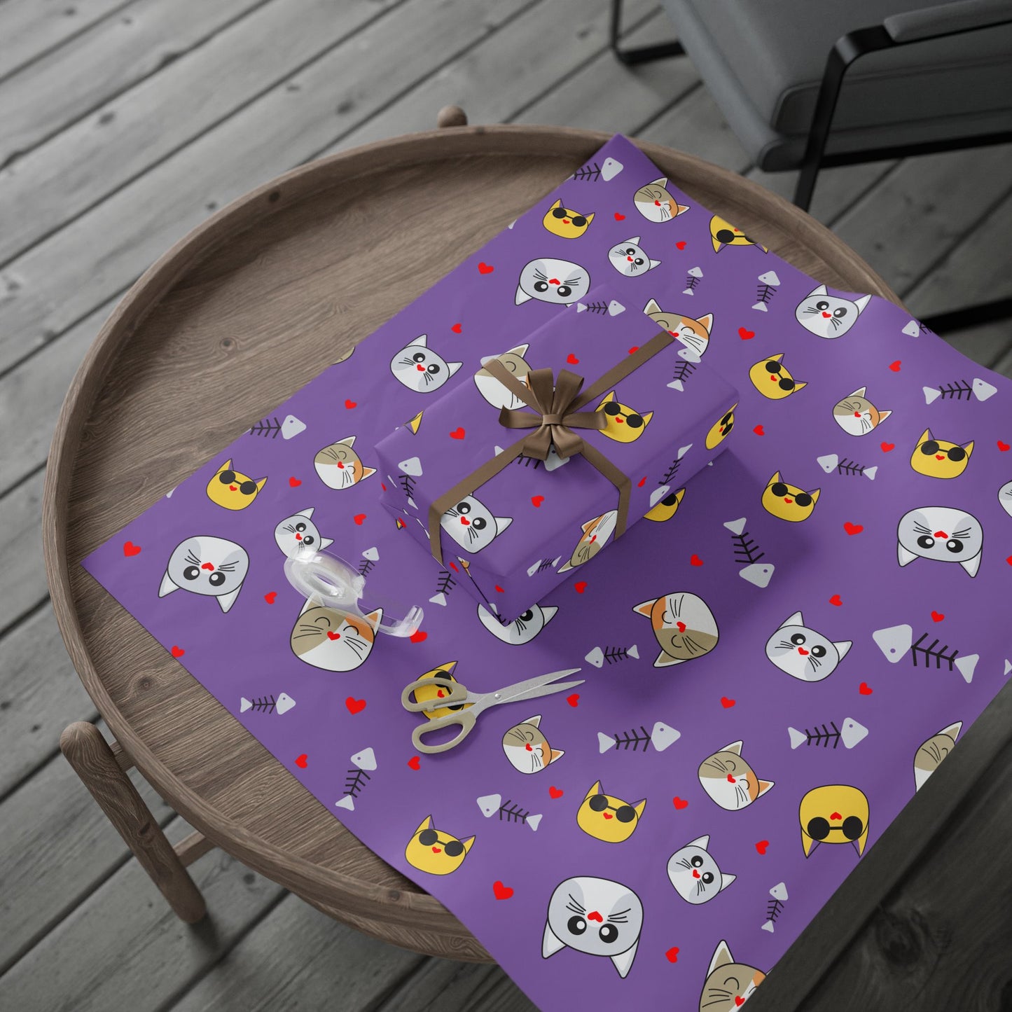 Cute Cat Wrapping Paper, Whimsical Gift Wrap for Pet Lovers