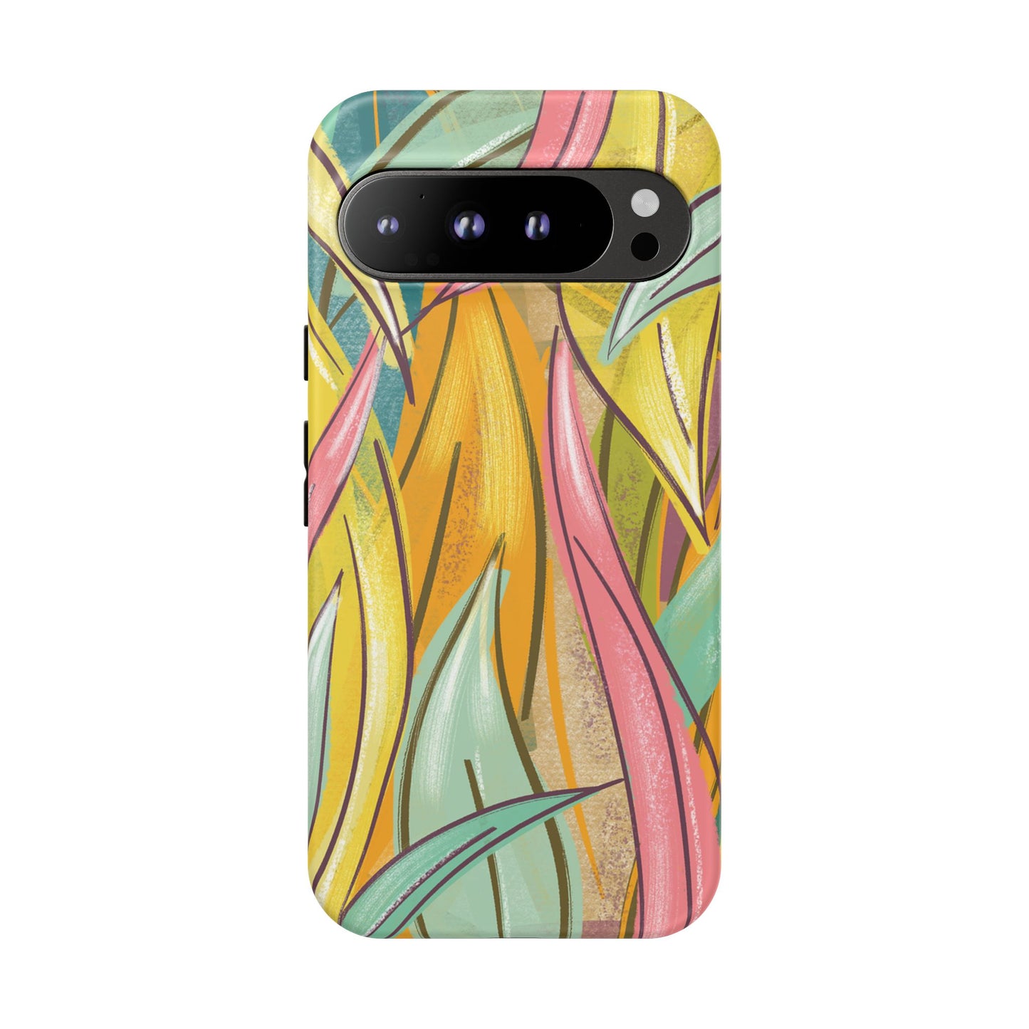 Vibrant Phone Case with Colorful Leaf Design, Tough Cases for Nature Lovers, Eco-Friendly Gift, Summer Vibes, Floral Phone Cover