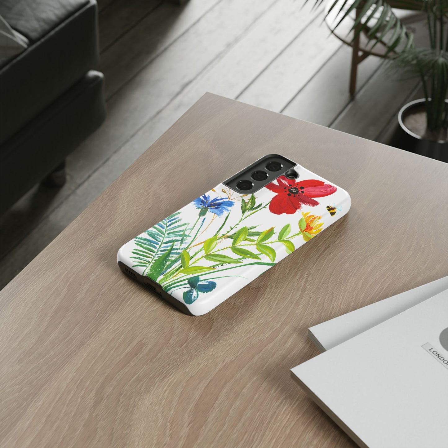 Floral Watercolor Tough Phone Case — Wildflower Bouquet Protective Cover