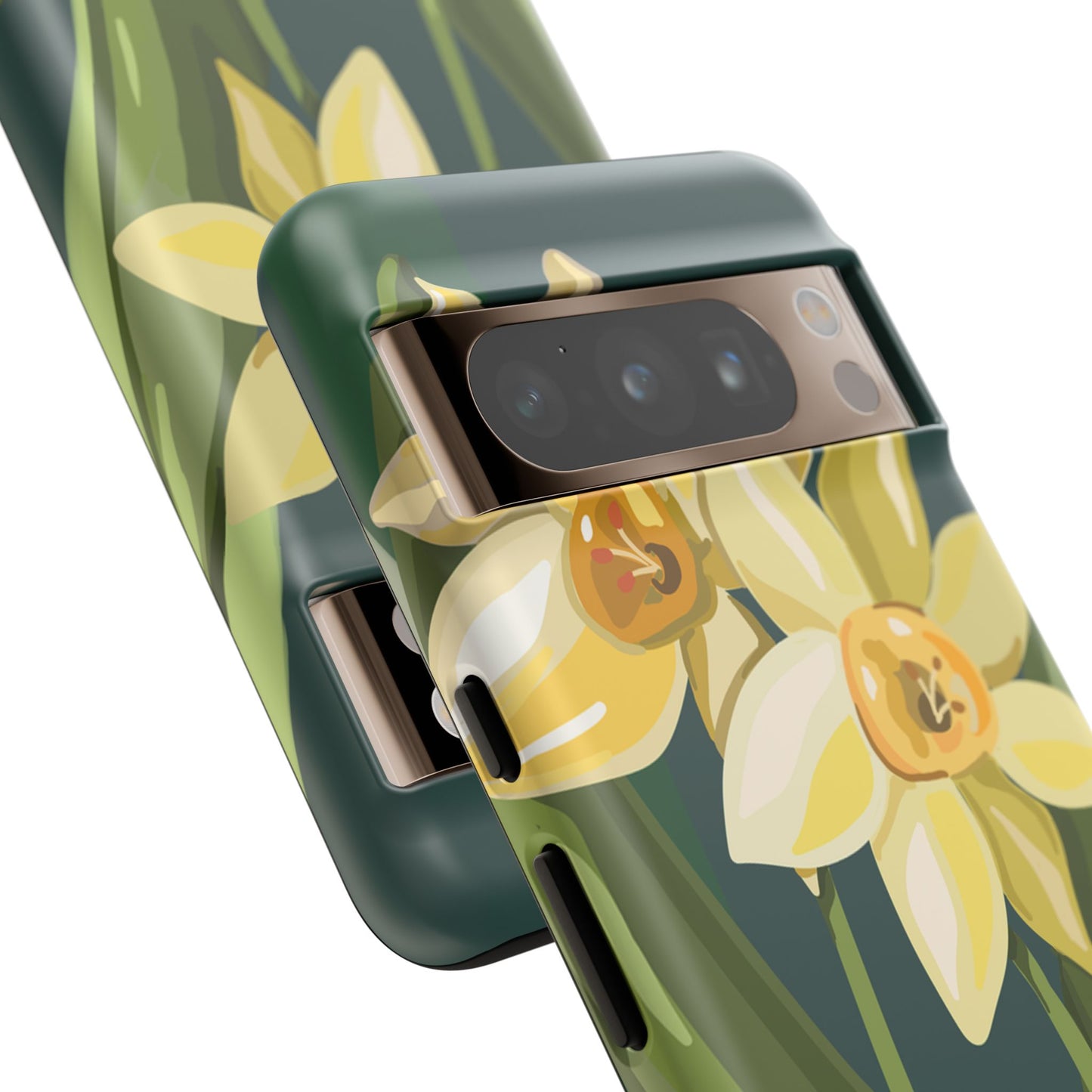 Floral Phone Case - Yellow Daffodil Design, Tough Phone Cover, Spring Decor, Floral Gift, Nature-Inspired Accessories