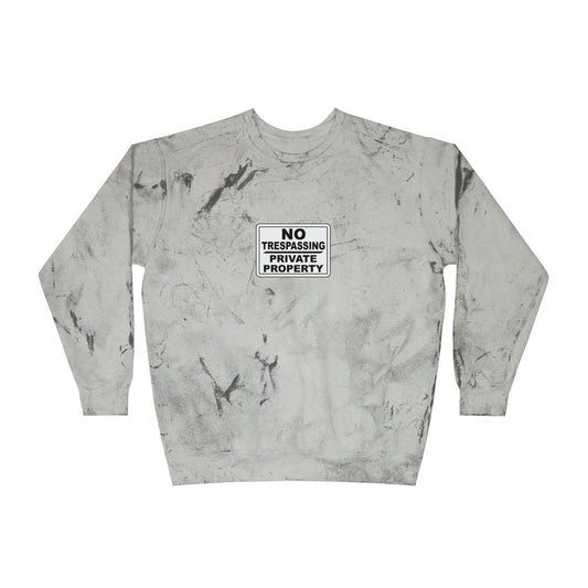 Urban Grunge Crewneck Sweatshirt - No Trespassing Design, Streetwear, Cozy Lounge, Unisex Gift for Hipsters, Casual Fashion