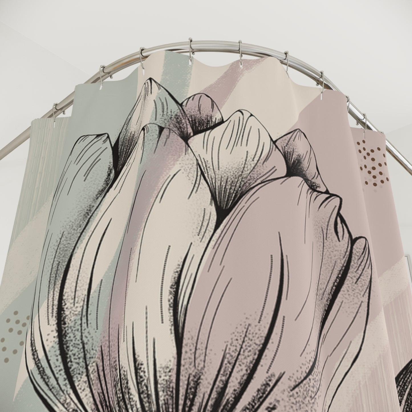 Elegant Floral Shower Curtain, Bathroom Decor, Gift for Home, Spring Vibes, Floral Design