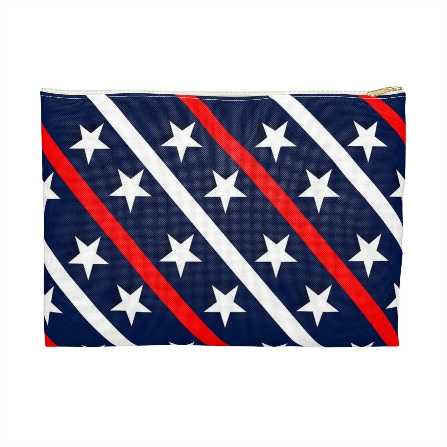 Patriotic Accessory Pouch  Starry Stripes, Cosmetic Bag, Travel Organizer, Gift for Independence Day, Summer Accessory