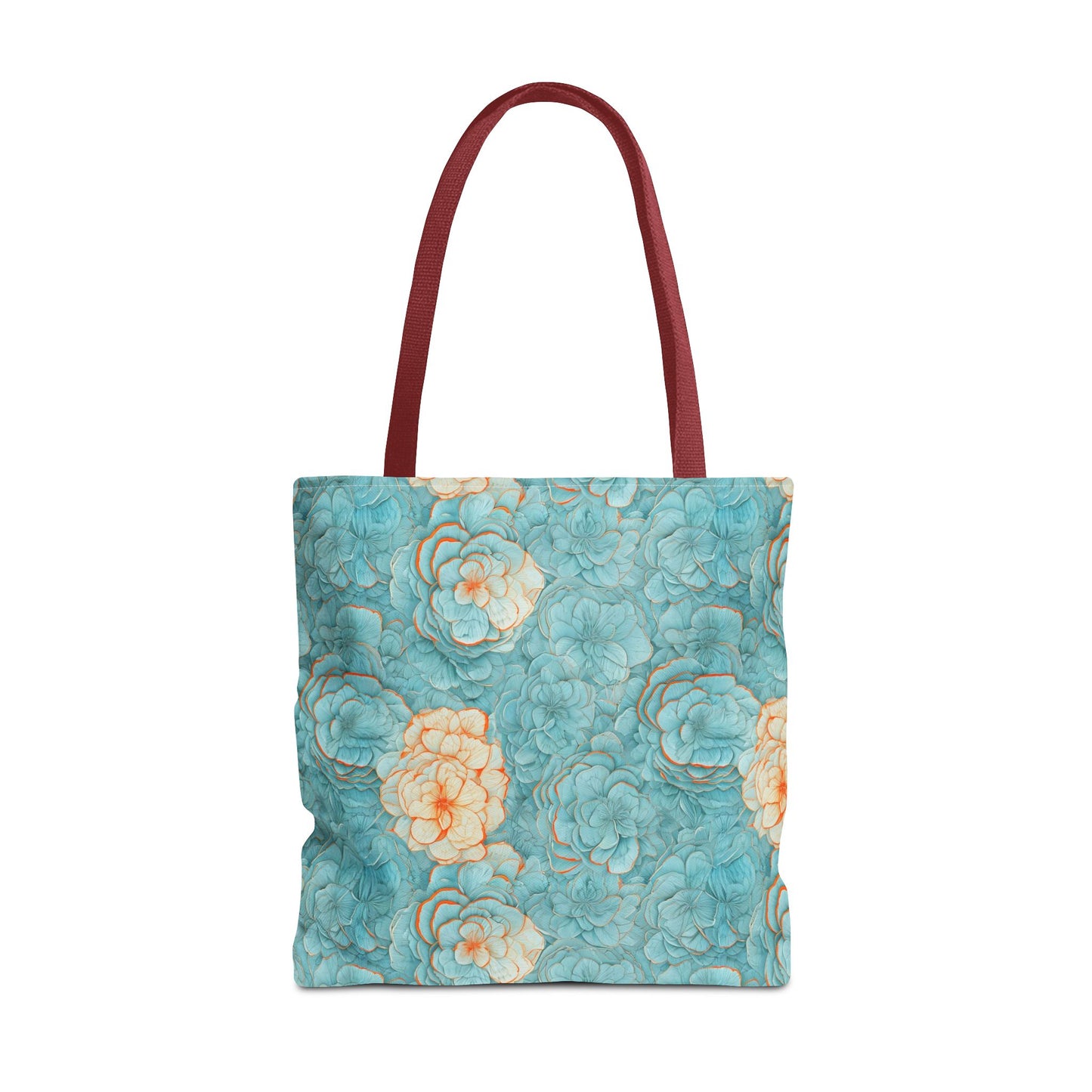 Floral Watercolor Tote Bag — Teal Succulent Pattern