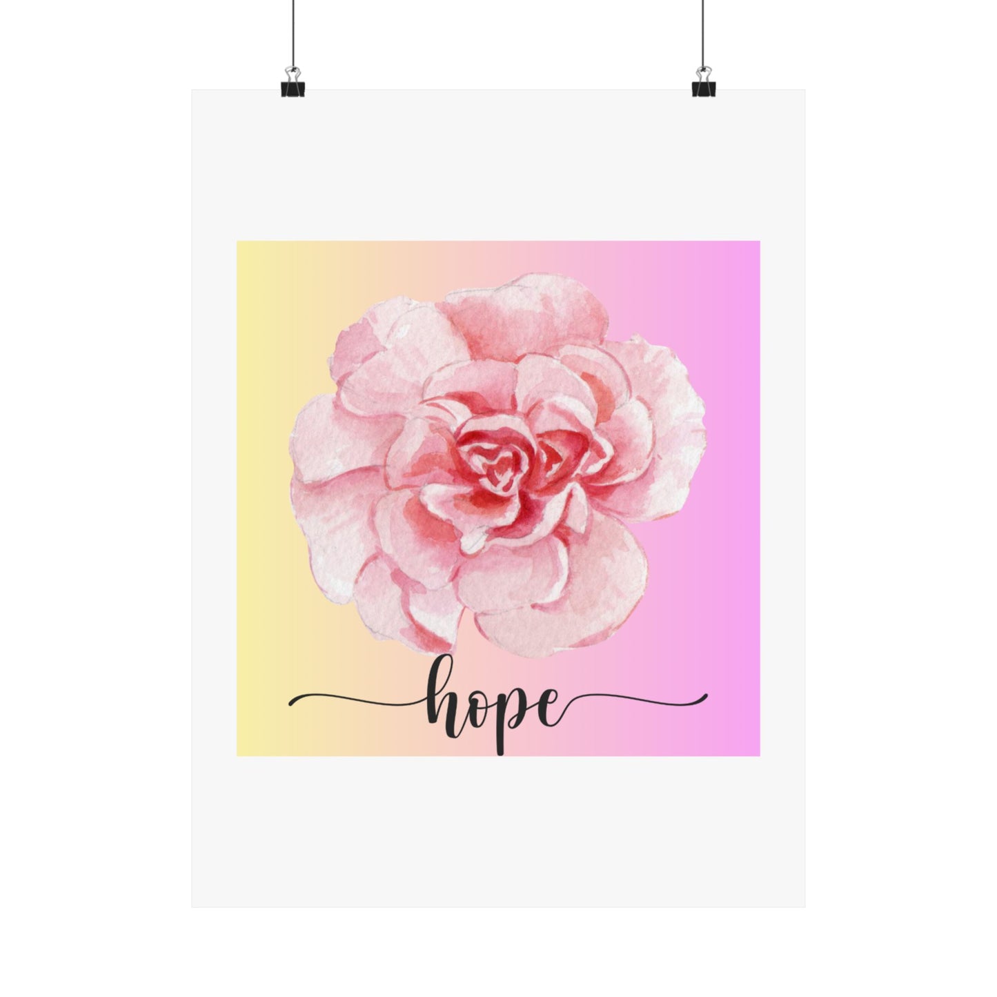 Hope Floral Matte Vertical Posters | Inspirational Wall Art, Flower Decor