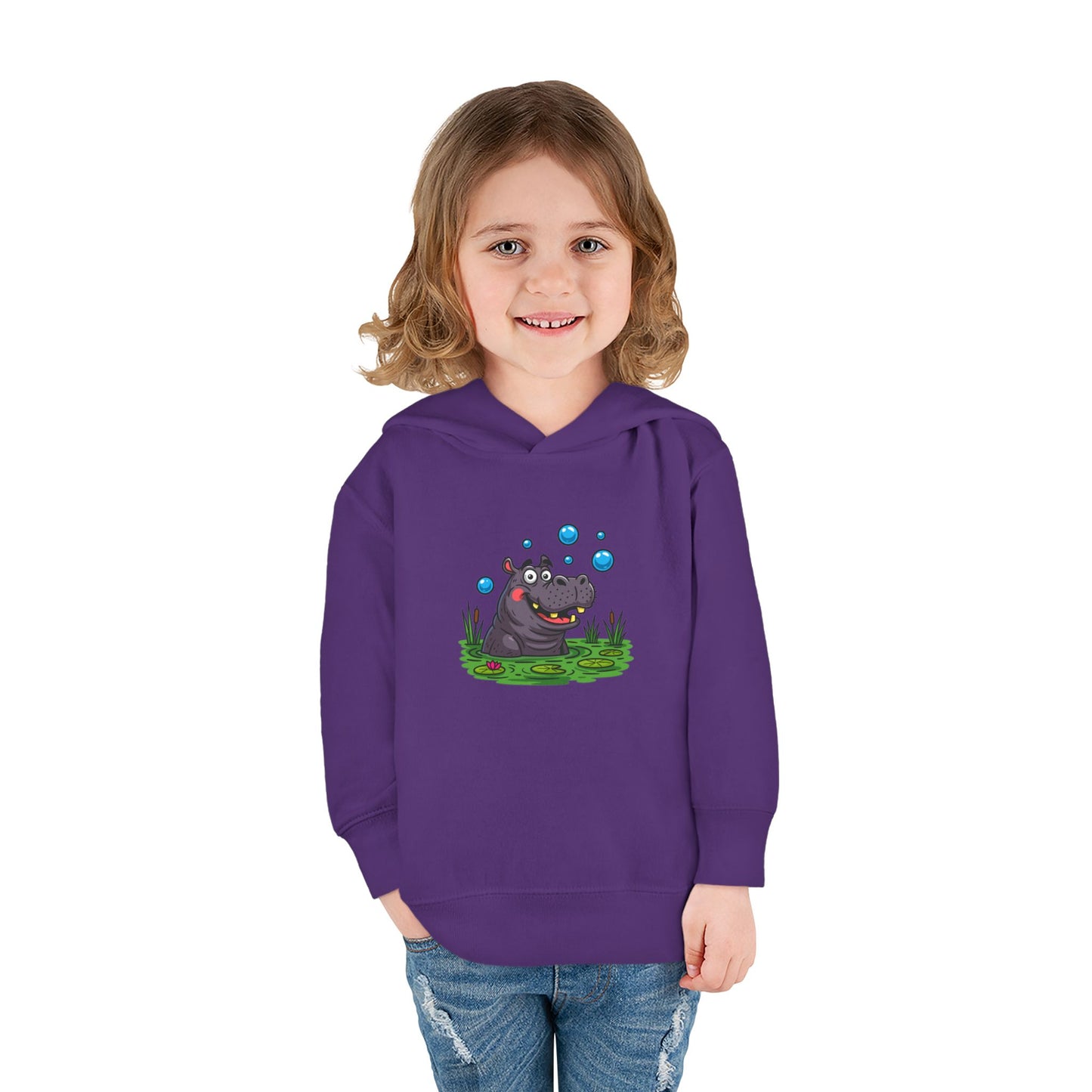 Adorable Hippo Fleece Hoodie, Toddler Hoodie, Kids Pullover, Animal Sweatshirt, Cute Baby Gift, Cozy Toddler Wear