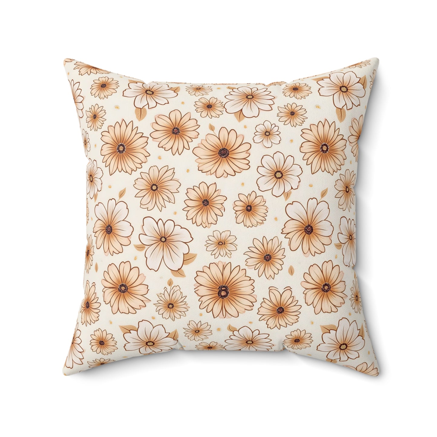 Bohemian Floral Throw Pillow, Cozy Home Decor, Flower Design Cushion, Gift for Her, Boho Chic Decoration, Spring and Summer Accent