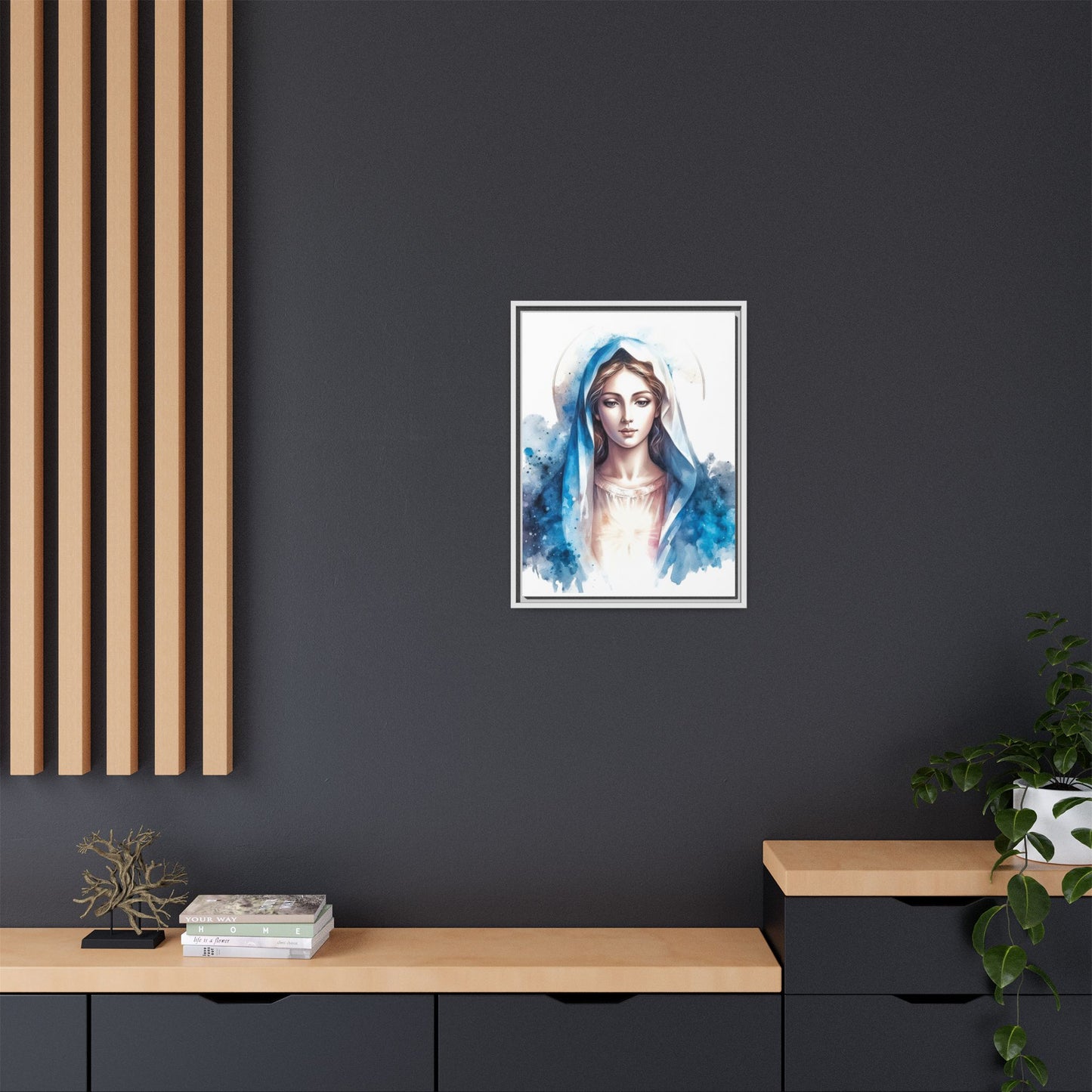 Framed Canvas Art Print, Spiritual Decor, Religious Artwork, Wall Decor, Gift for Faith, Elegant Home Decoration