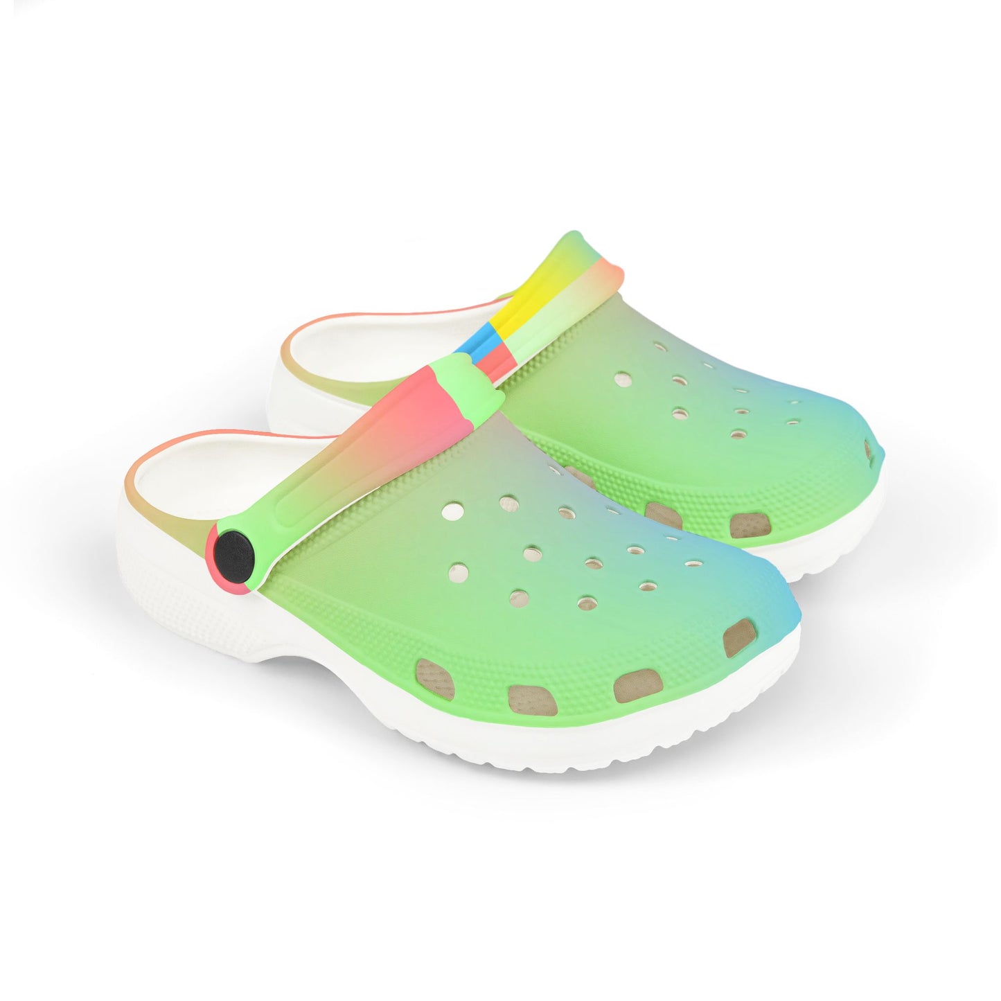 Rainbow Kids' EVA Foam Clogs, Colorful Summer Footwear, Playful Garden Shoes, Fun Outdoor Clogs, Comfortable Kids' Summer Sandals