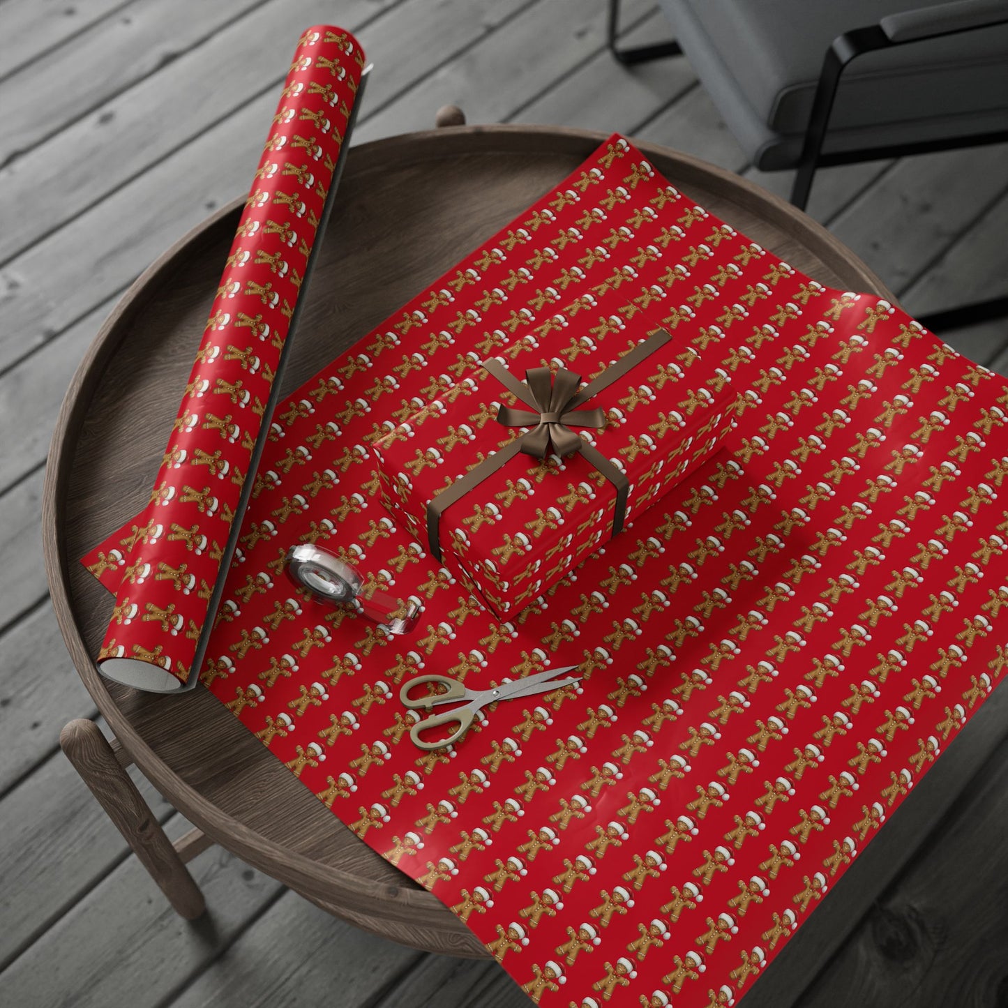Festive Wrapping Paper for Gift-Giving, Christmas Wrap, Holiday Decorations, Gift Wrap for Birthdays, Gingerbread Theme