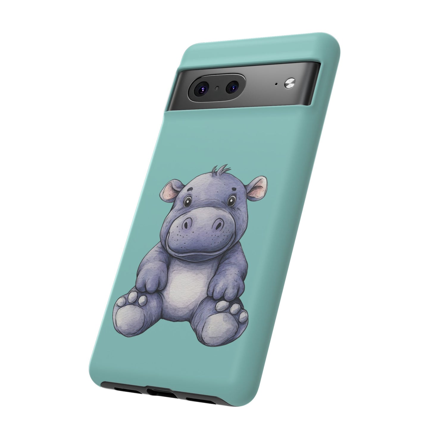 Cute Hippo Phone Case, Tough Phone Cover, Fun Animal Case, Gift for Kids, Cute Decor, Birthday Present