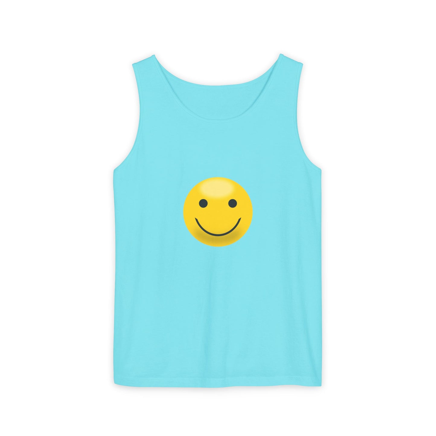 Smiley Face Tank Top, Summer Shirt, Casual Wear, Beach Outing, Gift for Friends, Positive Vibes Apparel