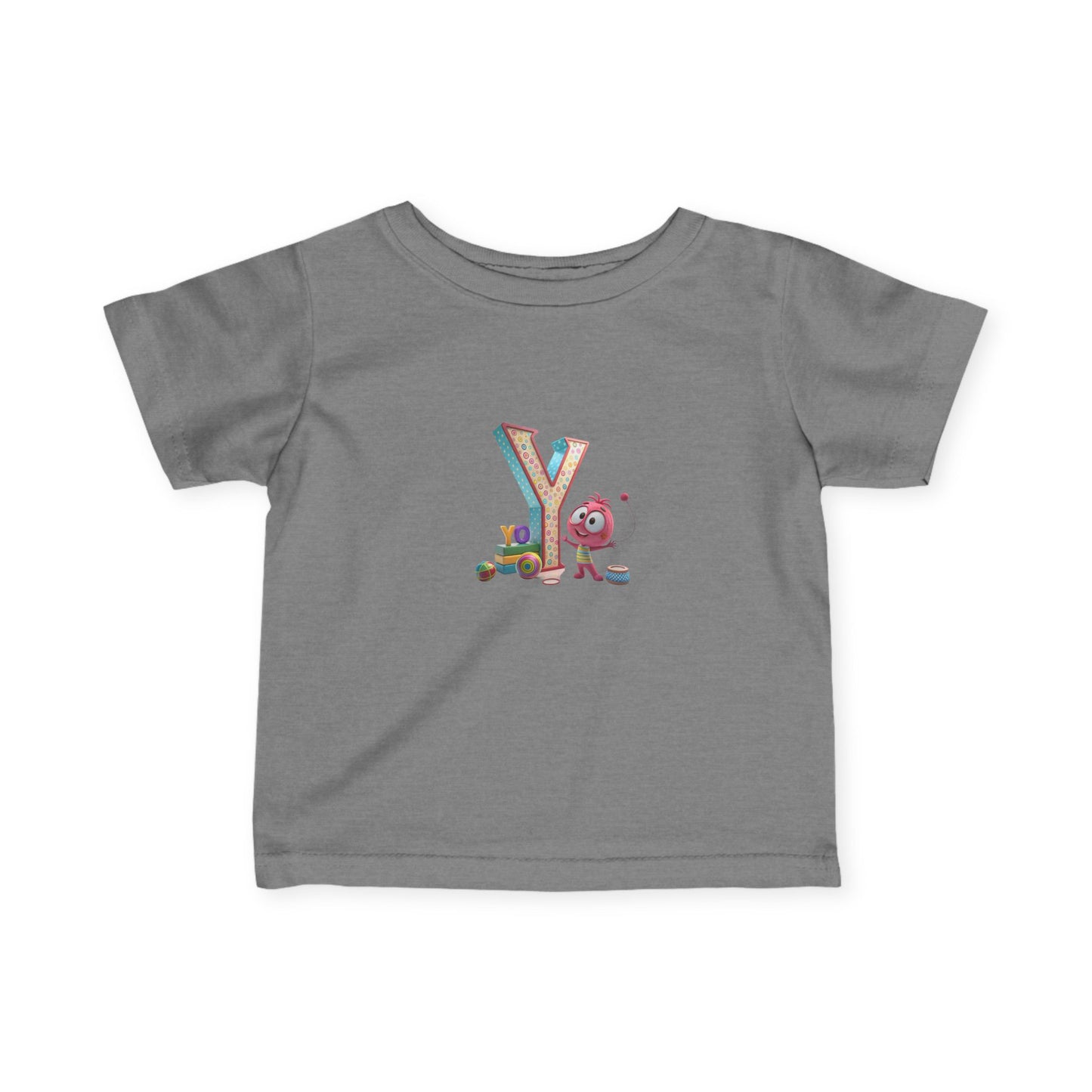 Colorful Letter Y Infant Tee, Cute Baby Shirt, Toddler Apparel, Gifts for New Parents, Baby Shower, Playdate Outfit