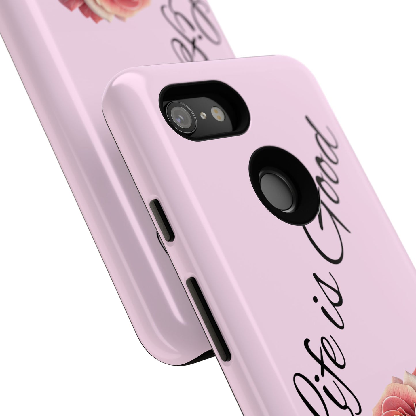 Roses & Positivity Phone Case - Floral Design, Life is Good, Tough Cases for Everyday Wear, Gift for Friends, Mother's Day, Spring [...]