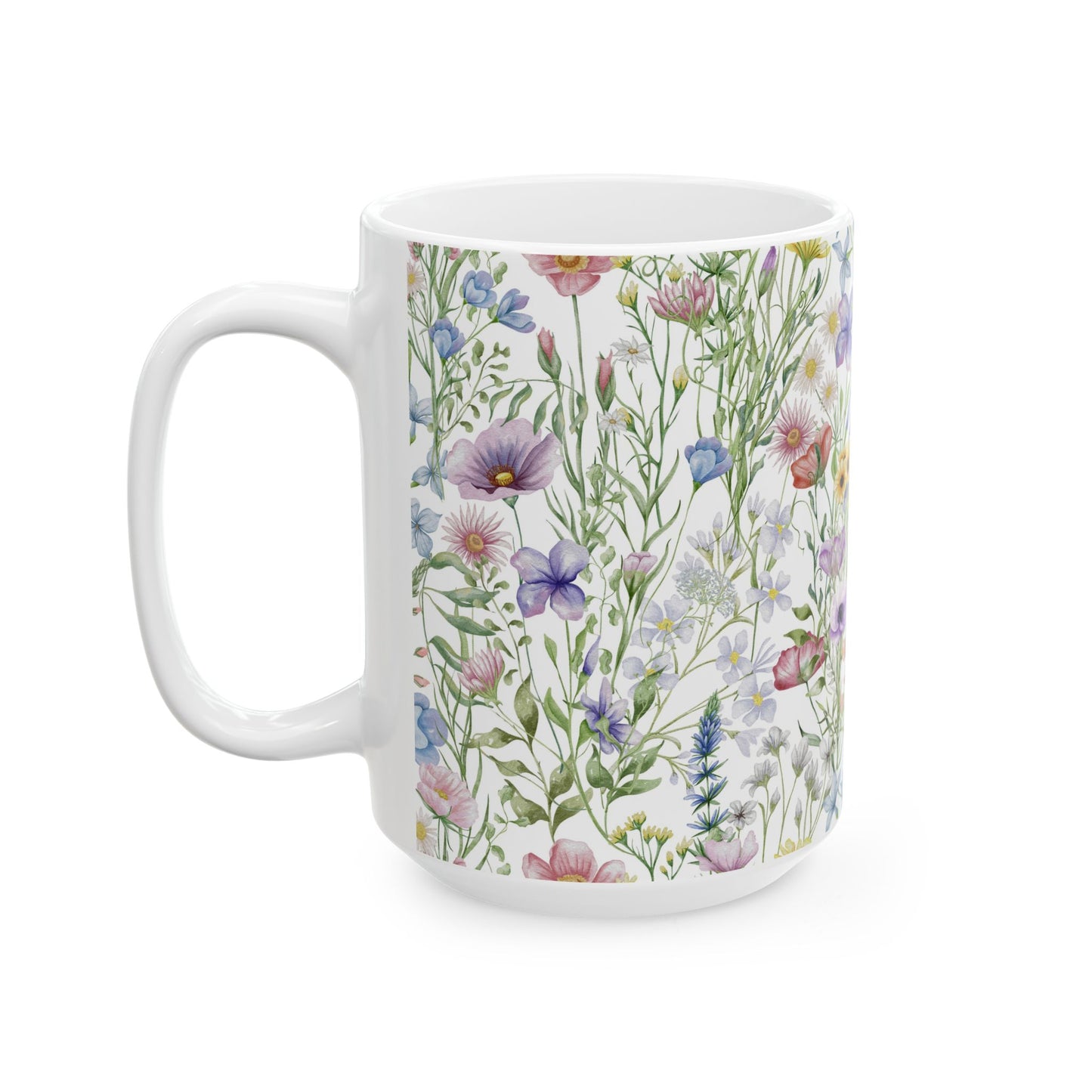 Ceramic Mug, (11oz, 15oz) - wildflowers